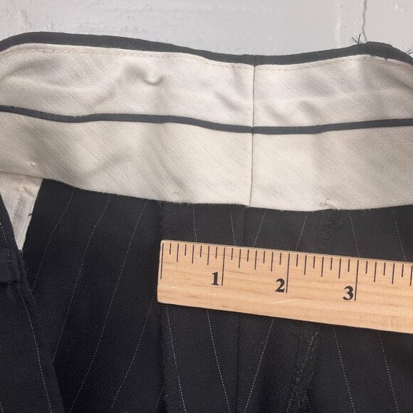 Chaps Suit Men 44R/39Wx30L Black White Pinstripe Wool Classi Career Three Button - Picture 16 of 16